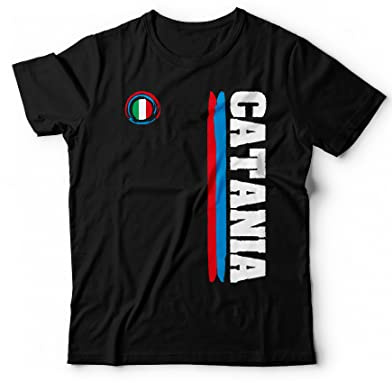 Generico Maglietta Catania Sport Calcio - T-Shirt Tifosi Ultras 46 Vari Colori Taglie dalla S alla XXL (M, Nero)