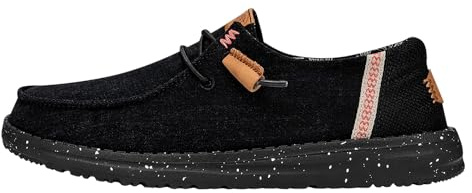 Hey Dude Wendy Washed Canvas - Scarpe Donna Slip-On Sneakers - Mocassini, Black, 36