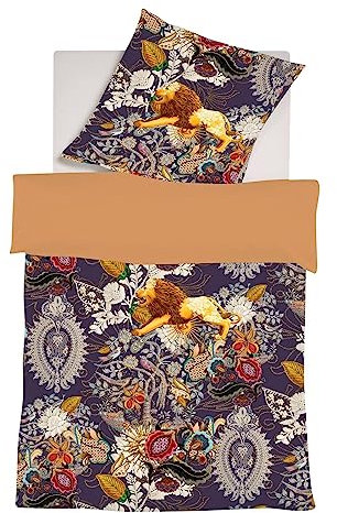 fleuresse Mako-Satin Bettwäsche Bed Art S Poole lila 1 Bettbezug 155 x 220 cm + 1 Kissenbezug 80 x 80 cm