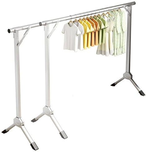 Morlinca Wäscheständer Faltbar Ausziehbar Platzsparender Trockenständer Tragbarer Trockner für Drinnen und Draußen für Kleidung und Handtücher,200cm