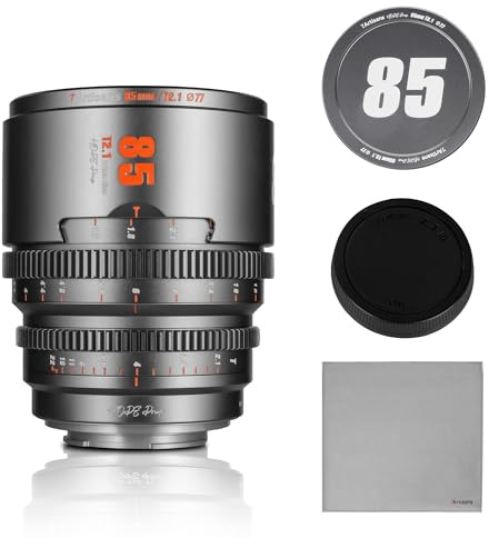 7artisans 85 mm T2.1 professionell Cine lins S35 ram kompatibel med makro 4/3 montering, MFT Mount/LUMIX GH5LL/GH5S/GH6/Z CAM/BMPCC4K/DC-BGH1 (titangrå)