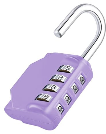 ZHEGE Cadenas à combinaison à 4 chiffres - Cadenas à code numérique pour salle de sport - Résistant aux intempéries - Pour porte, clôtures de jardin, garages (1 pièce, violet)