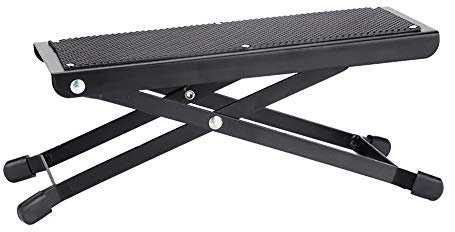 Gitarren Fußstütze, Höhenverstellbar in 4 Stufen Rutschfester Klappbarer Gitarren Fußhocker aus Eisen Pedalständer Zum Spielen mit Instrumenten