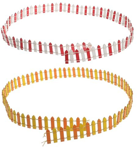 YARNOW Paquete de 2 Vallas de Jardín en Miniatura para Decoración de Casas de Muñecas Modelo de Valla para Paisaje