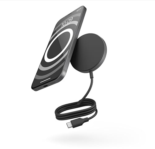 Zens Pro 1 Wireless Charger, MagSafe and Qi2 Compatible 15W Wireless Charger for iPhone Air, 17, 16, 15, 14, 13, 12 and AirPods, Includes 1M Integrated USB-C cable, Black