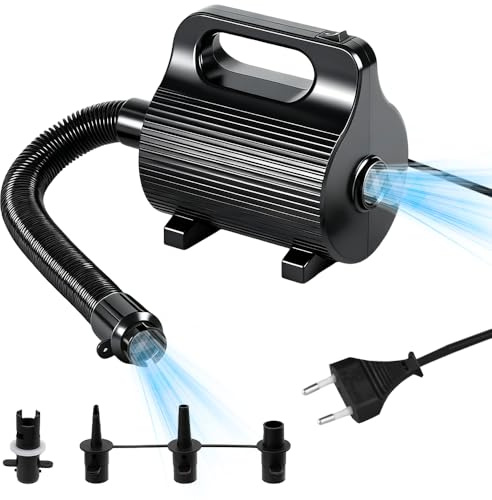 Bomba de Aire Eléctrica, 600W Inflador Electrico, Hinchador Electrico Bomba De Aire eléctrica con 4 Boquillas, Bomba Eléctrica para Inflar Desinflar, para sofá Inflable, Piscina Inflable