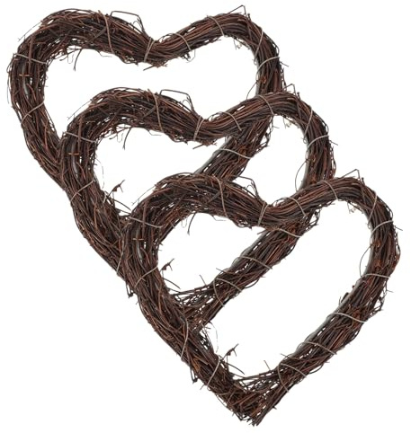 TOYANDONA Heart Shaped Grapevine Wreath Ring: Rattan Vine Garland Forms for DIY Crafts, Wedding Party Decoration, Summer Fall Christmas Door Hanging Decor 6 inches