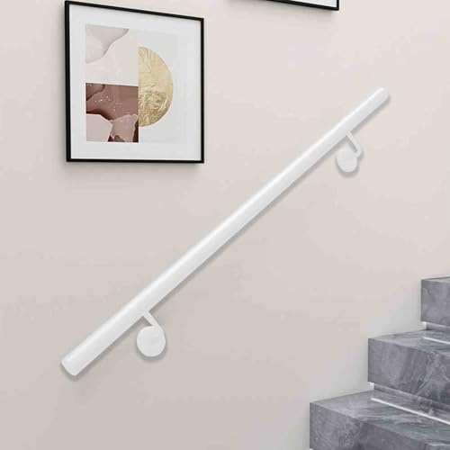 Rampe d'escalier blanche en fer forgé, rampe murale pour escaliers intérieurs et extérieurs, marches, couloir, maison, barre de pied(100cm)