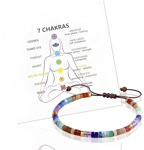 Chakra Bracelets for Women, Beaded Bracelets for Women with Inspiring Card