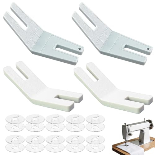 HAPPOW 4 prensatelas con 10 bobinas, máquina de coser de nivelación de altura (2 grandes y 2 pequeñas), accesorios de costura, ayuda de costura universal, para todo tipo de tejidos gruesos