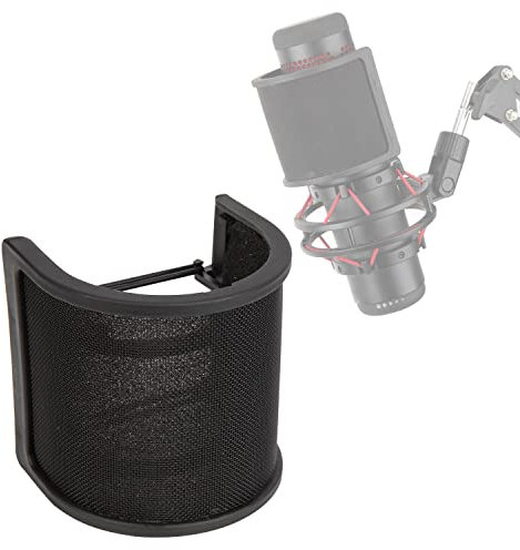 Für HypherX QuadCast S Pop-Filter, Mikrofon-Windschutzscheibe, Metallgitter-Schicht, Mikrofonabdeckung, kompatibel mit HyperX QuadCast S Mikrofon, Mikrofonzubehör