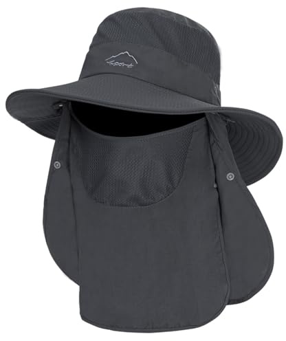 Sun Hat for Women Men Wide Brim Neck Face Flap UPF50 Fishing Bucket Hat