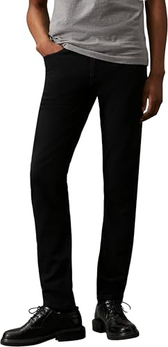 Calvin Klein Uomo Jeans Slim Tapered Fit, Nero (Denim Black), 33W/30L
