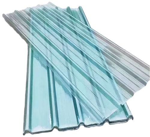 Clear Roof Sheet 1mm Fiberglass Corrugated Daylighting Panels Pack of 10 Sun Protection Roofing Cladding Panel Easy to Cut 35x28in Ideal for Roofing and Skylights