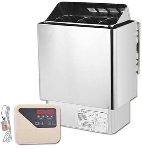 Electric Sauna Heater, Stainless Steel 3-9 Kw Sauna Oven, 220V Dry Steam Bath Sauna Heater Stove - Electric SPA Heater Stove for Sauna Room Spa Shower