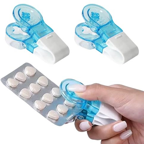 Lot de 2 presse-pilules - Séparateur de comprimés pour tous les comprimés - Petit et portable - Coupe-pilules - Coupe-comprimés - Aide à la déglutition - Pour tous les comprimés