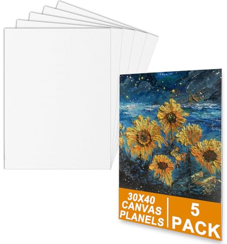 Set di 5 tela per dipingere 30x40 cm in cartone spesso 3mm, set di tele ideale per artisti principianti e professionisti. Perfette tele per dipingere, tele pittura e tele da dipingere.