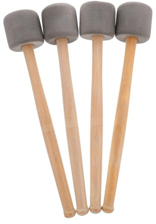 Gatuida 4 pièces Maillets Grosse Caisse avec Manche Bois Bâtons Percussion Durables Accessoires pour Tambour et Fanfare Adaptés Aux Débutants et Musiciens Intermédiaires