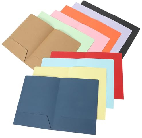 TOVINANNA 10 pièces Dossiers Papier Épais avec Double Pochettes pour Classement Documents Contrats Bureau École Rangement Organisé
