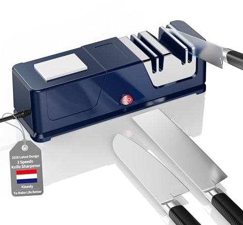Aiguiseur de Couteaux électrique, Revêtement Diamant, Base Antidérapante, Aviseur Électrique Professionnel De Couteaux Pour Couteaux De Cuisine, Couteaux De Chef (T344122)
