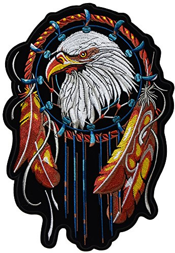 ecusson aigle capteur de reve indien us usa moto biker eagle thermocollant grand format 30x21cm patche badge