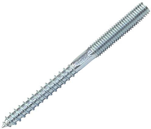 AERZETIX – Set med 10 – dubbel gängskruv – stift – skruvspets – metall/trä med eller utan hål – Ø8 x 100 mm – Galvaniserat stål – silverfärg – C44776