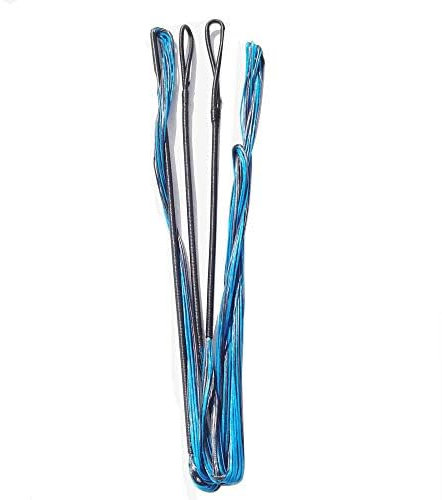 Bogenschießen 60-70 Zoll Bogensehne Handgefertigte Ersatz-Bogensehne für traditionelles Recurve-Bogen-Langbogen-Zubehör (blau und schwarz, 66 Zoll)