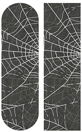 LDIYEU Black Spider Web Skateboard Grip Tape Sheets Creative Longboard Waterproof Griptapes for Youth Boys Girls Kids Men No Bubble Free Easy to Apply.(9X33 1Pcs)