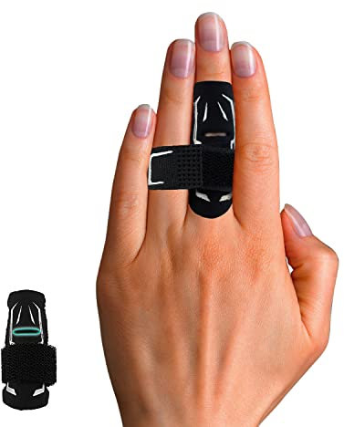 Mezeic Finger Splint Finger Support Adjustable Elastic Compression Protector, Finger Brace Relieve Joint Pain Finger Sleeves Finger Guard Sport for Basketball Volleyball Tennis Baseball - L