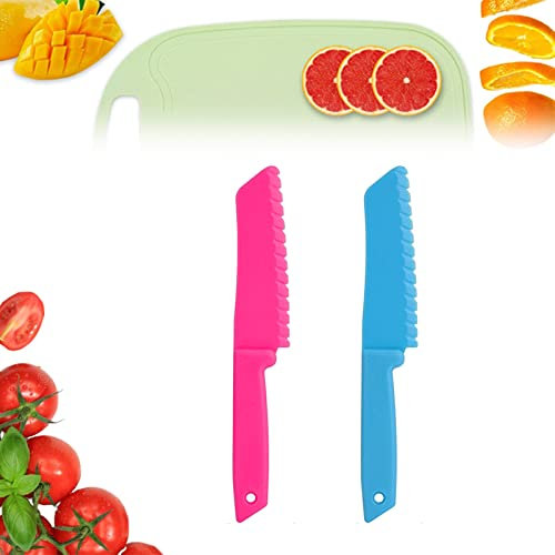 TUKNN Coltelli Di Sicurezza Per Bambini, Coltello Da Cuoco In Nylon, Coltello Da Frutta Per Bambini, Set Di Coltelli Da Cucina Per Bambini, 2 Pezzi