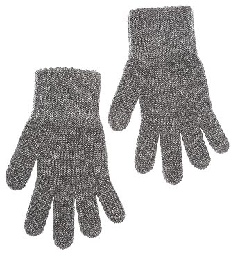 KNITAS Gestrickte Fingerhandschuhe aus Wolle für Baby Kinder I Warme Doppellagen Winterhandschuhe für Jungen und Mädchen 1-2 Jahre I Bequeme Weiche Handschuhe in der Farbe Grau - Größe 4