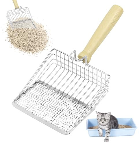 GmeDhc Pelle à Llitière pour Chat, Pelle à Litière Lapin, Cat Litter Scoop, Pelle à Litière en Métal pour Chat de Qualité Supérieure Pelle à Litière Durable Nettoyage Plus Facile pour Les Chatons