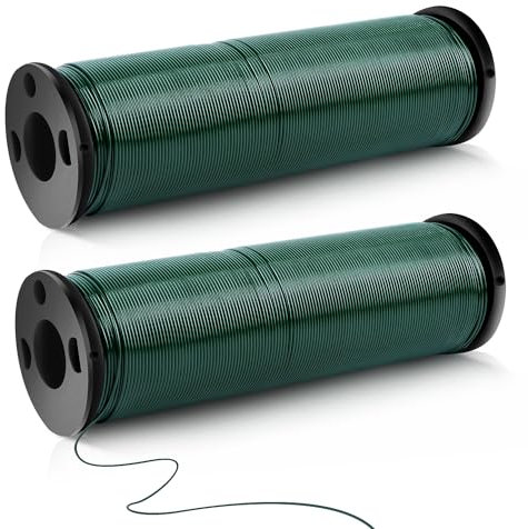 Alambre Alambre para Flores 0.67mmx200m Alambre Verde Antióxido Alambre Plastificado Resistencia al Desgaste para Fijar Plantas Encuadernación de Manualidades Arreglos Jardín (100 m/Rollo)
