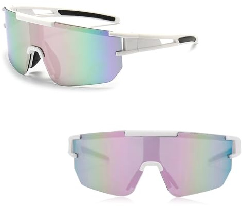 Ruikdly Rave Lunettes de sport polarisées pour homme Lunettes de soleil de sport pour homme Lunettes de soleil pour sports de plein air Cyclisme Conduite Course à pied Golf