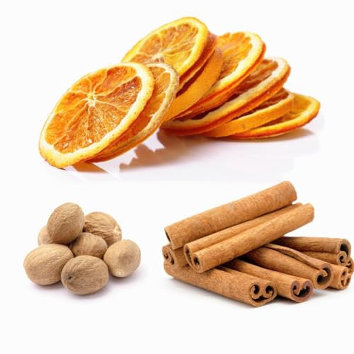 Potpourri Weihnachtsdekoration Adventskranz Set-Muskatnuss, Orangen und Zimtstangen - weihnachtliche Streudeko - Bastel Set - Weihnachtspotpourri