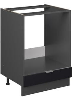 Vicco Küchenschränke Fame-Line, Schwarz gestreift, 60 cm ohne Arbeitsplatte