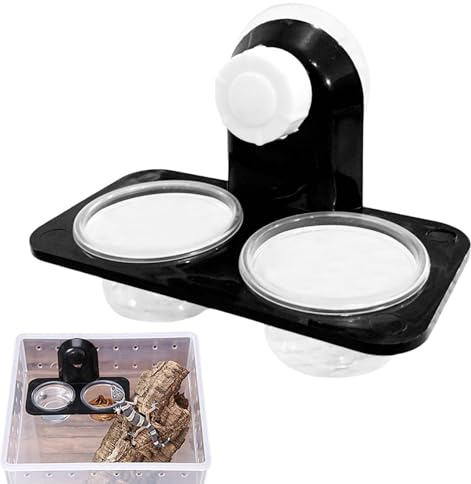 Duroecsain Bol de Nourriture pour Reptiles pour Eau pour Reptiles, Bol Alimentaire pour Reptiles avec Ventouse, Bol Stable pour Nourriture et Eau pour Aquarium pour Reptiles, Bol pour Nourriture pour