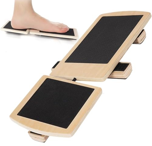 QSLKI Body Balance Board, Ankle Strengthener Set Single Foot, Balancing Board Posture Corrector, Foot Strengthening Trainer, Stability Exerciser For Sprained Ankle Valgus Varus Holder Yoga Training