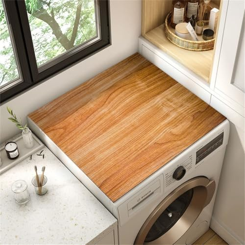 YJSZY Tapis De Protection pour Dessus De Machine à Laver,Grain De Bois,AntidéRapant Housse De Machine à Laver pour Machine à Laver,SèChe-Linge,RéFrigéRateur,Cuisine,Bain,Carpet (Color 2,60 x50 cm)