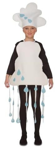 My Other Me Déguisement de tempête pour bébé unisexe, taille 3-4 ans. Comprend un chapeau blanc en forme de nuages, une salopette avec gouttes de pluie suspendues. Parfait pour les jours de pluie.