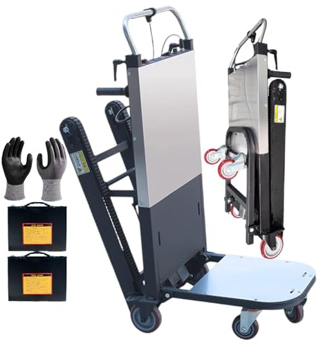 Carretilla Plegable para Subir Escaleras De 500 W/850 W, Resistente, con Orugas Mejoradas Y Más Gruesas, Capacidad De 220/300 Kg, con Panel De Control Y Guantes. 850w(2batteries)