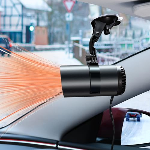 NIFBANG Car Heater,12 Volt Portable Car Heater That Plugs into Cigarette Lighter, 2 in 1 Portable Car Heater & Cooling Car Fan,Fast Heating Car Defroster Defogger for Windshield with Suction Holder