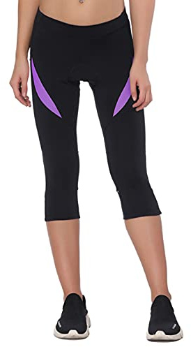 Santic Pantalon Cycliste Femme Rembourré Pantalon Velo 3/4 Cyclisme Longues avec Coussin pour Femme