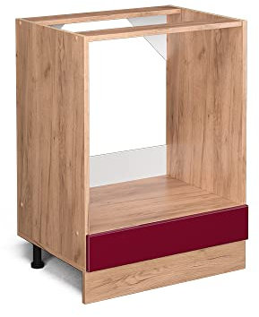 Vicco Herdumbauschrank R-Line, Rot Hochglanz, 60 cm ohne Arbeitsplatte