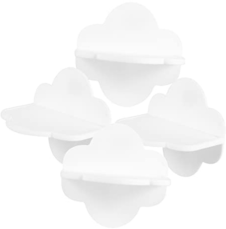 WOONEKY 4pcs White Plastic Anti Tip Furniture Anchors for Securing Tv Cabinet and Furniture, No Drill Child Safety Cabinet Anchors, Classic and Modern Style, Prevent Tipping in Home