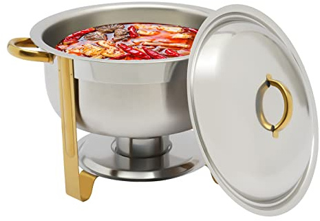 Chafing Dish rostfritt stål soppvärmare värmebehållare rund varmhållningsbehållare chafing dishes soppgryta med lock för fester fester catering bufféer