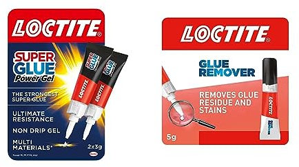 Loctite 2560191 Gel Instant Super Glue, Strong All-Purpose Clear Glue for Repairs, Clear Various Materials, Easy to Use Instant Super Glue, 2 x 3 g, Transparent, Loctite Glue Remover