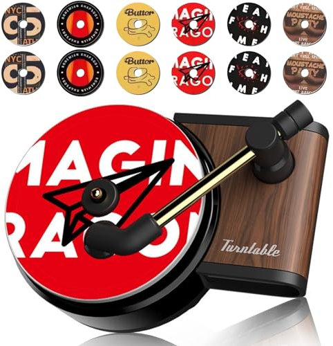 Car Air Fresheners Set, 12PCS Air Fresheners Vent Clips Record Player Fresheners Album Cover Air Freshener Car Decoration Accessories for Women Music Fans Gift