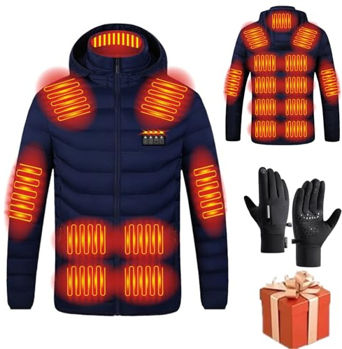 Yolimok 2024 Veste Chauffante Manteau Doudoune Chauffant Homme Femme éLectrique Usb VêTement De Chauffage Avec 19 Zones De Chauffé Gilet Chaud Lavable Pas Cher Chauffant Veste Pour Ski PêChe S-5XL