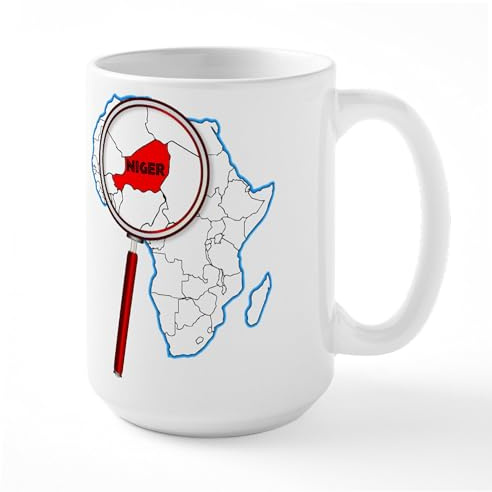 CafePress Niger Under A Magnifying Glass Mugs 15 oz (444 ml) Ceramic Coffee Mug